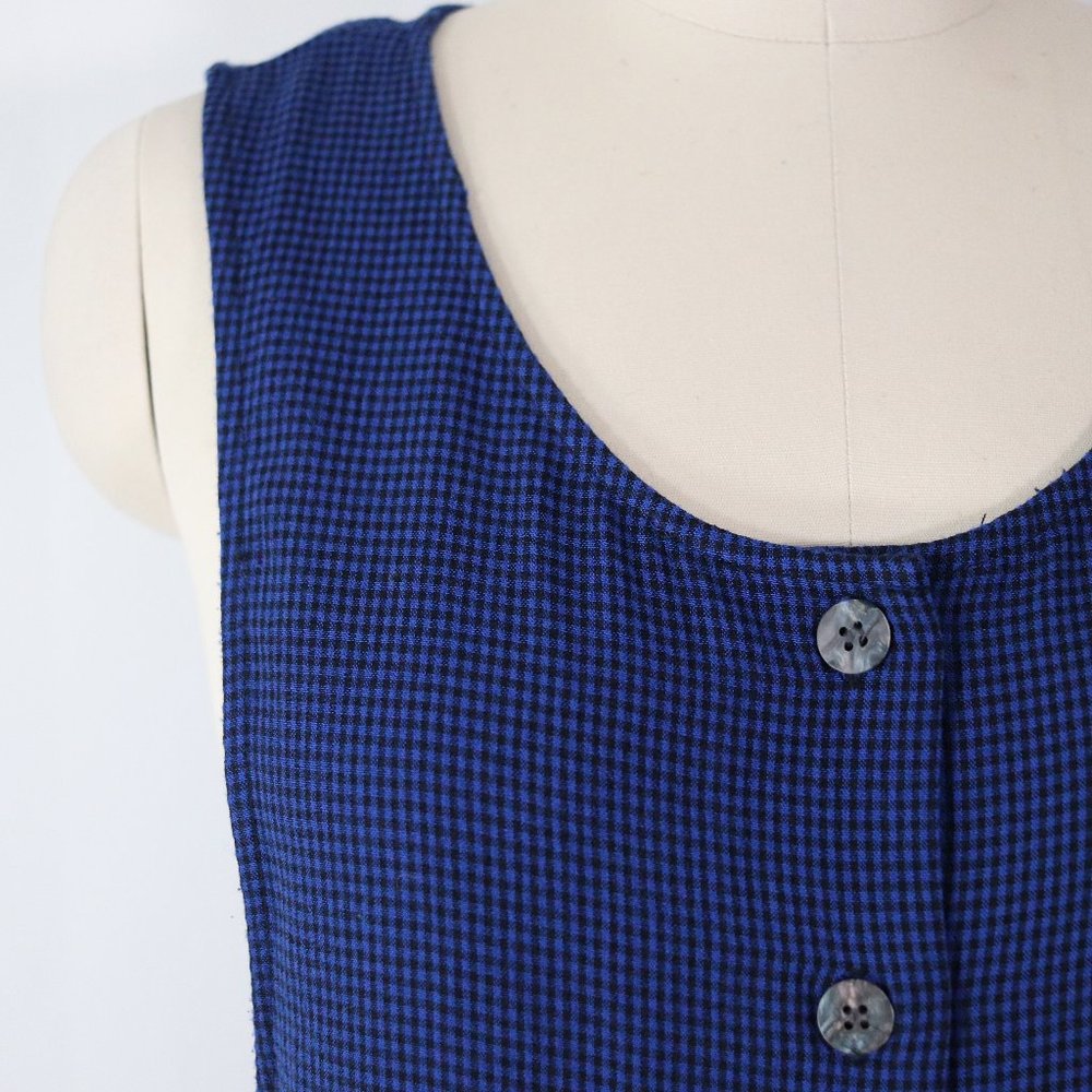 SOLD vintage 90s check plaid pinafore maxi dress M grunge cottagcore jumper - Picture 8 of 11